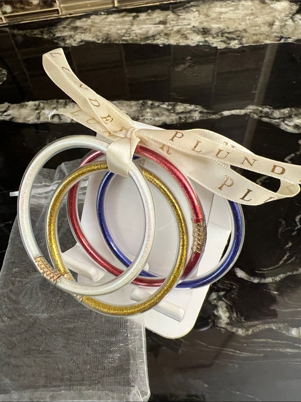 Plunder Metallic Multi-Color Bangle Bracelet Set NWT